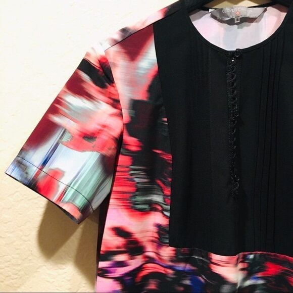 Clover Canyon Watercolor black dress Stripe Sm - Picture 4 of 7